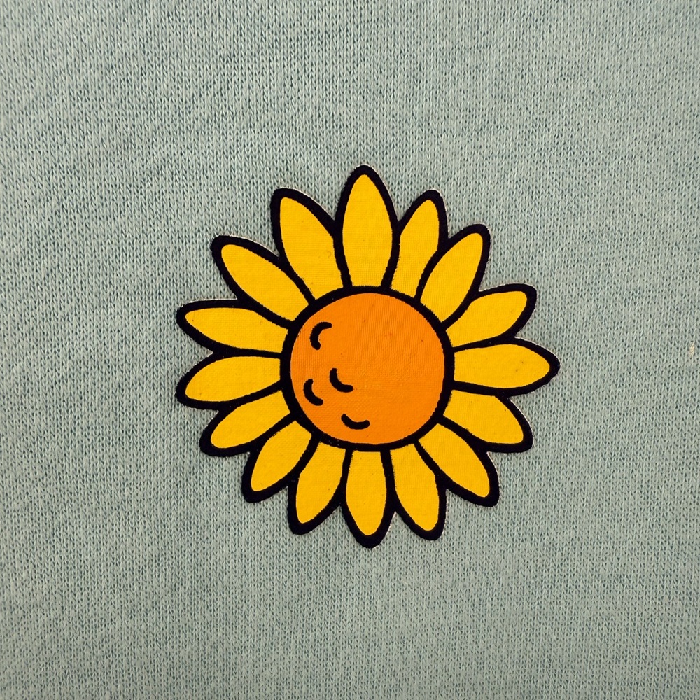 NWOT Life Is Good Fleece Hoodie Pullover Sunflower Light Blue Women’s Large - Picture 5 of 12